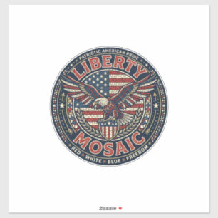 Liberty Mosaik Patriotisch Patriotisches Mosaik Vi Aufkleber