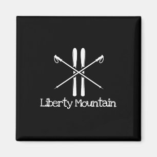 Liberty Mountain Rustic Skifahren Ski Skier Bergab Magnet