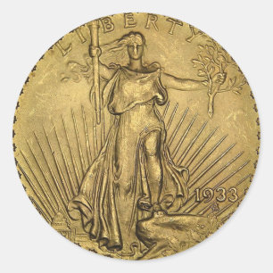 LIBERTY-MÜNZE RUNDER AUFKLEBER