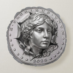 Liberty Münze Rundes Kissen