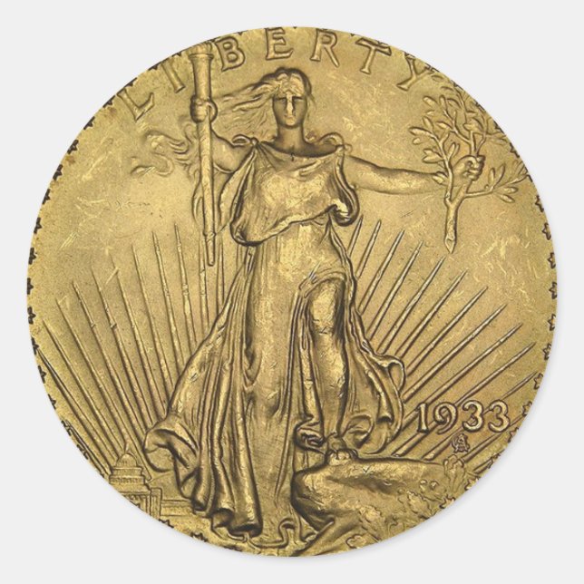 LIBERTY-MÜNZEN RUNDER AUFKLEBER (Vorderseite)