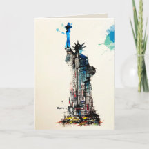 Liberty New York City Travel Liebe Watercolor