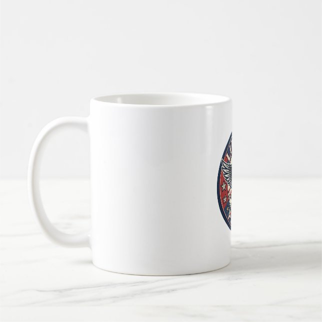 Liberty Patch Patriotischer Stickerei-Patch Kaffeetasse (Links)