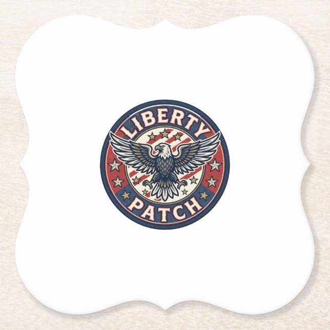 Liberty Patch Patriotischer Stickerei-Patch Untersetzer (Vorderseite)
