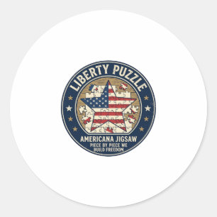 Liberty Puzzle Patriotisches Patriotisches Puzzle Runder Aufkleber