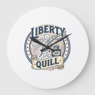 Liberty Quill Patriotischer Patriotischer Quill Ti Große Wanduhr