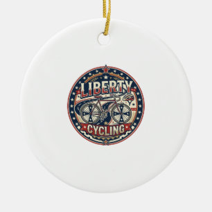 Liberty Radfahren Patriotisch Patriotisch Radfahre Keramik Ornament