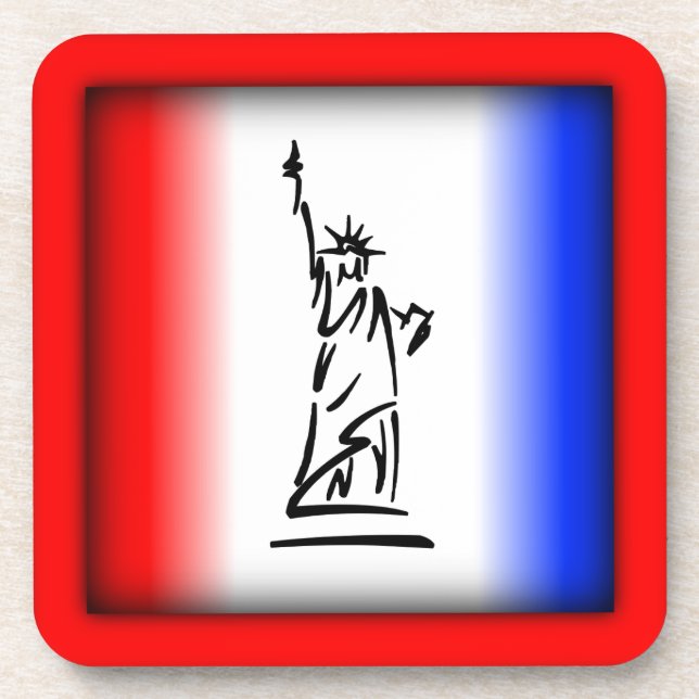 Liberty Red Blue Stripe Untersetzer (Vorderseite)