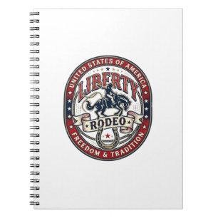 Liberty Rodeo Patriotisch Patriotisches Rodeo West Notizblock