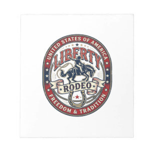 Liberty Rodeo Patriotisch Patriotisches Rodeo West Notizblock