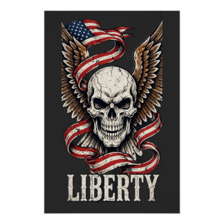 Liberty-Schädel und Adler Poster