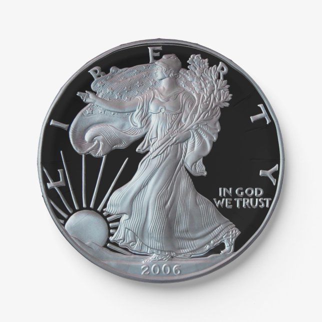 Liberty Silver Dollar Head 2006 Pappteller (Vorderseite)