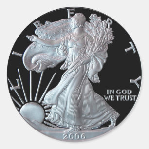 Liberty Silver Dollar Head 2006 Runder Aufkleber