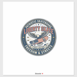 Liberty Skate Patriotisches Patriotes Skateboard V Aufkleber