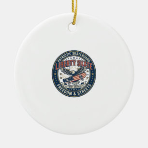 Liberty Skate Patriotisches Patriotes Skateboard V Keramik Ornament