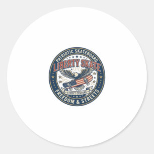 Liberty Skate Patriotisches Patriotes Skateboard V Runder Aufkleber