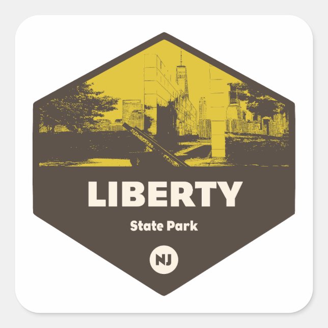 Liberty Staat Park New Jersey Quadratischer Aufkleber (Vorderseite)