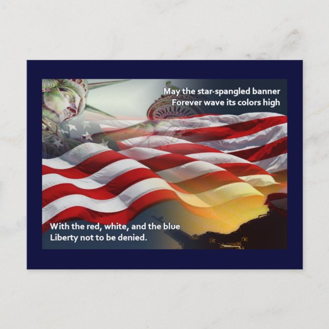 Liberty Star-Spangled Banner Postkarte (Vorderseite)