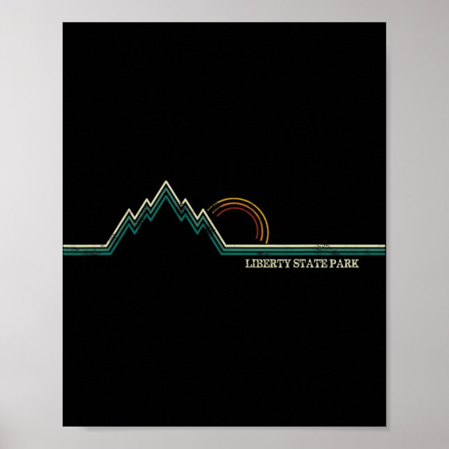 Liberty State Park New Jersey Mountain Retro  Poster (Vorne)
