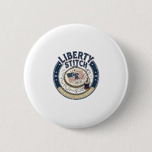 Liberty Stitch Patriotische Stickerei Nadel Button