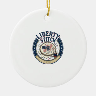 Liberty Stitch Patriotische Stickerei Nadel Keramik Ornament