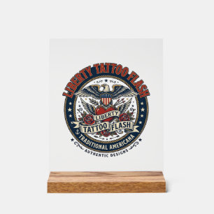 Liberty Tattoo Flash Patriotisches Patriotisches T Acrylschild