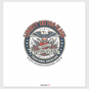 Liberty Tattoo Flash Patriotisches Patriottisches Aufkleber