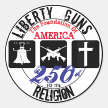 Liberty Waffen Religion Round 250. Aufkleber
