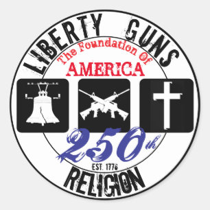 Liberty Waffen Religion Round 250. Aufkleber