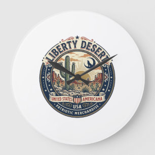 Liberty Wüsten Patriotisch Patriotisch Wüsten Kakt Große Wanduhr