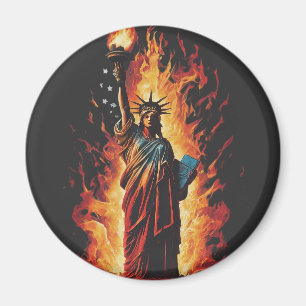 Libertys Flamme erleuchtet die Nacht Magnet