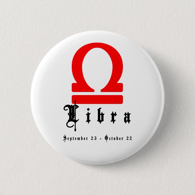 Libra, 23. September - 22. Oktober Button (Vorderseite)