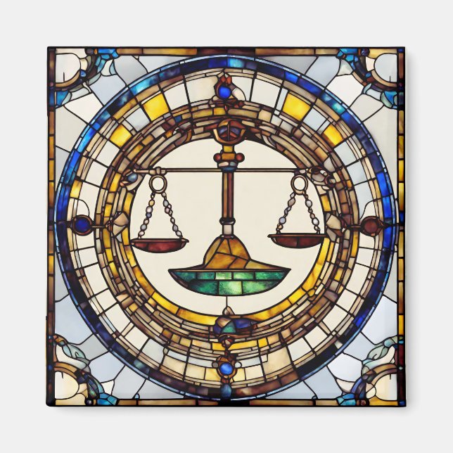 Libra 2 Zoll Square Zodiac Magnet (Vorne)