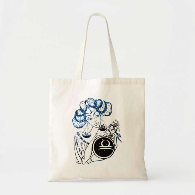 Libra Art Deco Lady Tragetasche (Vorne)