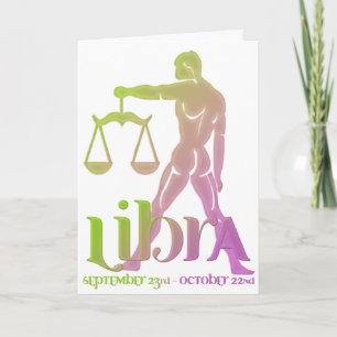 Libra Astrologie Zodiac Geburtstagskarte Design 1 Karte