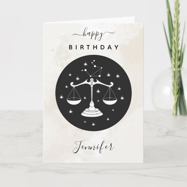 Libra Astrologie Zodiac Star Signature Horoskop Ma Karte (Vorderseite)