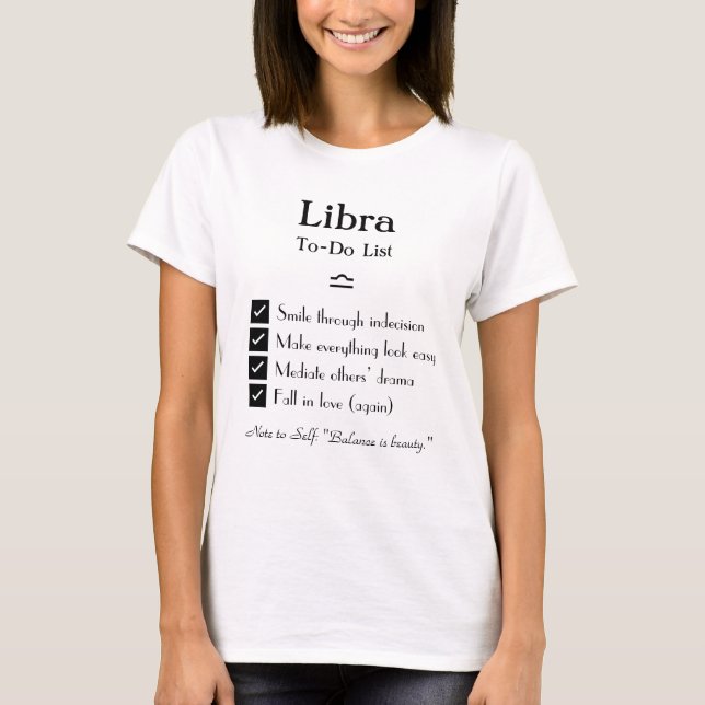Libra - Aufgabenliste T-Shirt (Vorderseite)