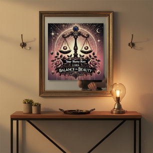 Libra "Balance in Schönheit" Glossy Poster