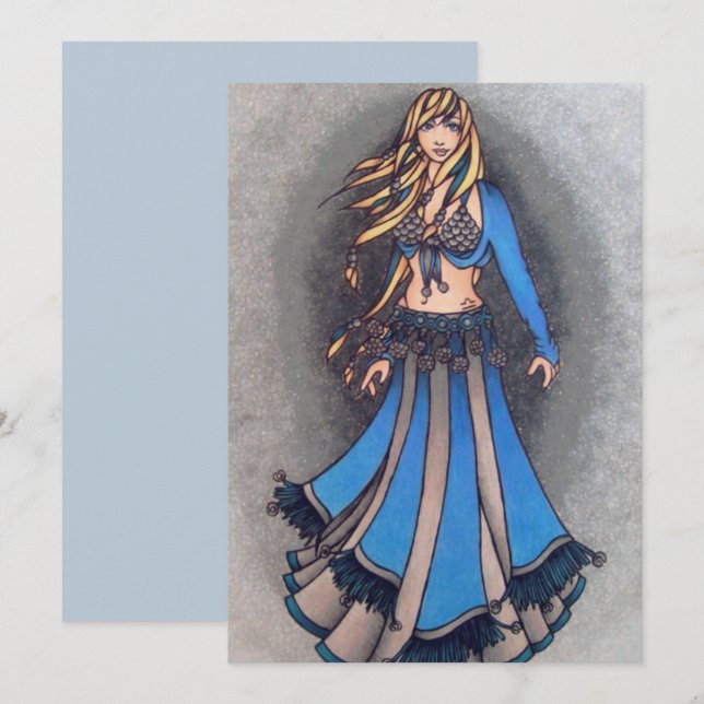Libra Belly Dancer Feiertagskarte (Vorne/Hinten)