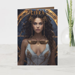 Libra Birthday Card bei Frauen Feiertagskarte