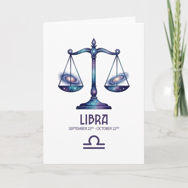Libra Birthday Card Feiertagskarte (Vorderseite)