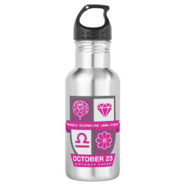 Libra Birthday Crest™ for October 1-23 Edelstahlflasche
