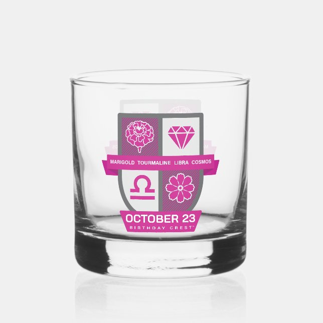 Libra Birthday Crest™ for October 1-23 Whiskyglas (Vorderseite)