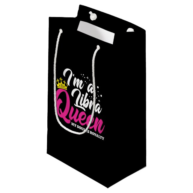 Libra Birthday Queen Astrologie September Oktober Kleine Geschenktüte (Vorderseite Schrägansicht)