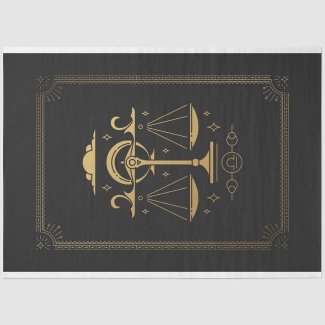 Libra Black and Gold Tarot Mystische Kunst, Dichtu Seidenpapier (Vorderseite)