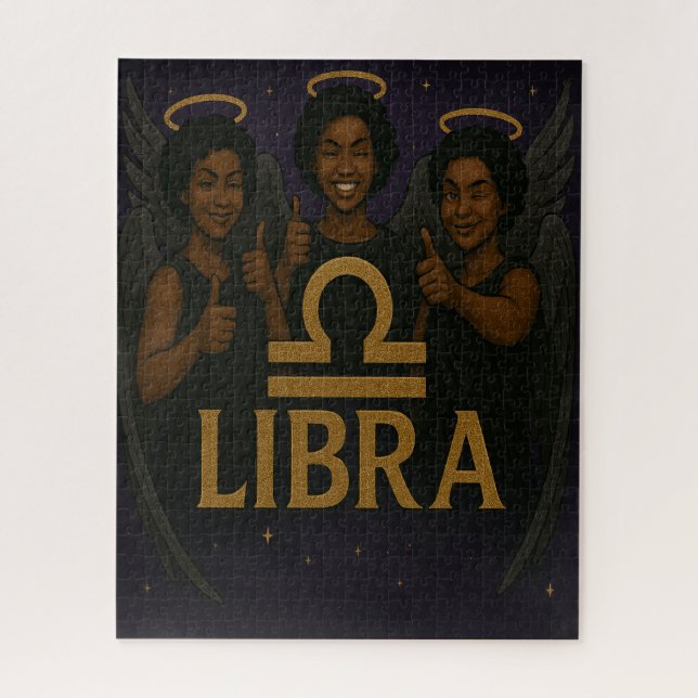 Libra Black Angel Zodiac Puzzle (Vertikal)