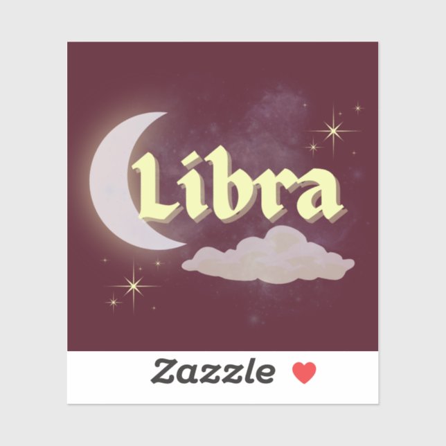 Libra Celestitic Ästhetische Dreamy Moon Cloud Sta Aufkleber (Blatt)