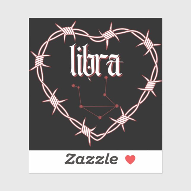 Libra Constellation Gothic Barbed Wire Design Aufkleber (Blatt)