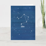 Libra Constellation Happy Birthday Friend Karte<br><div class="desc">Eine Geburtstagskarte mit dem Sternbild der Libra im Nachthimmel mit indigofarbenem Waschhintergrund. Spaß Geburtstagsgrüße an einen Libra Freund zu senden. Die anderen Sternzeichen finden Sie auf einer Vielzahl von Artikeln in meinem Shop.</div>