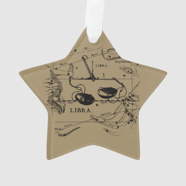 Libra Constellation Map Hevelius circa 1690 Ornament (Rückseite)